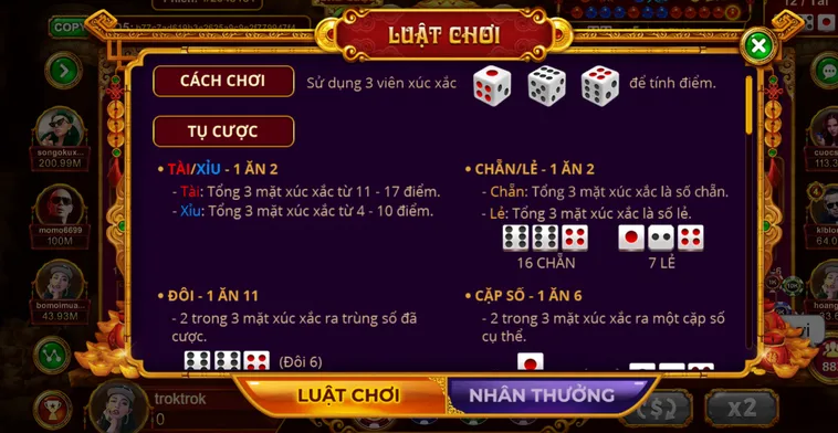 Table Game Sicbo Tài Phú Tại VaoBet Trải Nghiệm Săn Lộc Vàng Đẳng Cấp Thượng Lưu